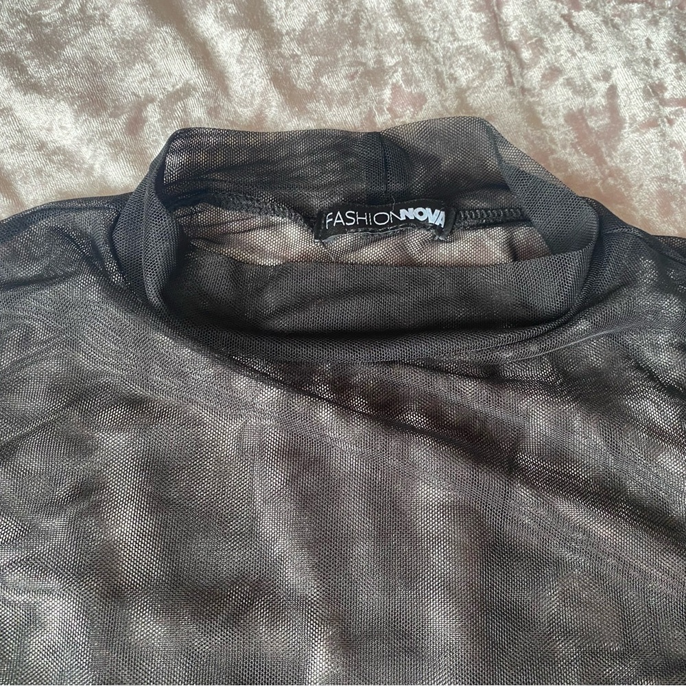 Fashion Nova Black Sheer Top